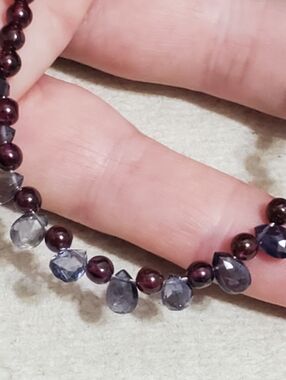 ​Genuine Tanzanian Umbalite Garnet & Tanzanite Beaded Necklace - 16g